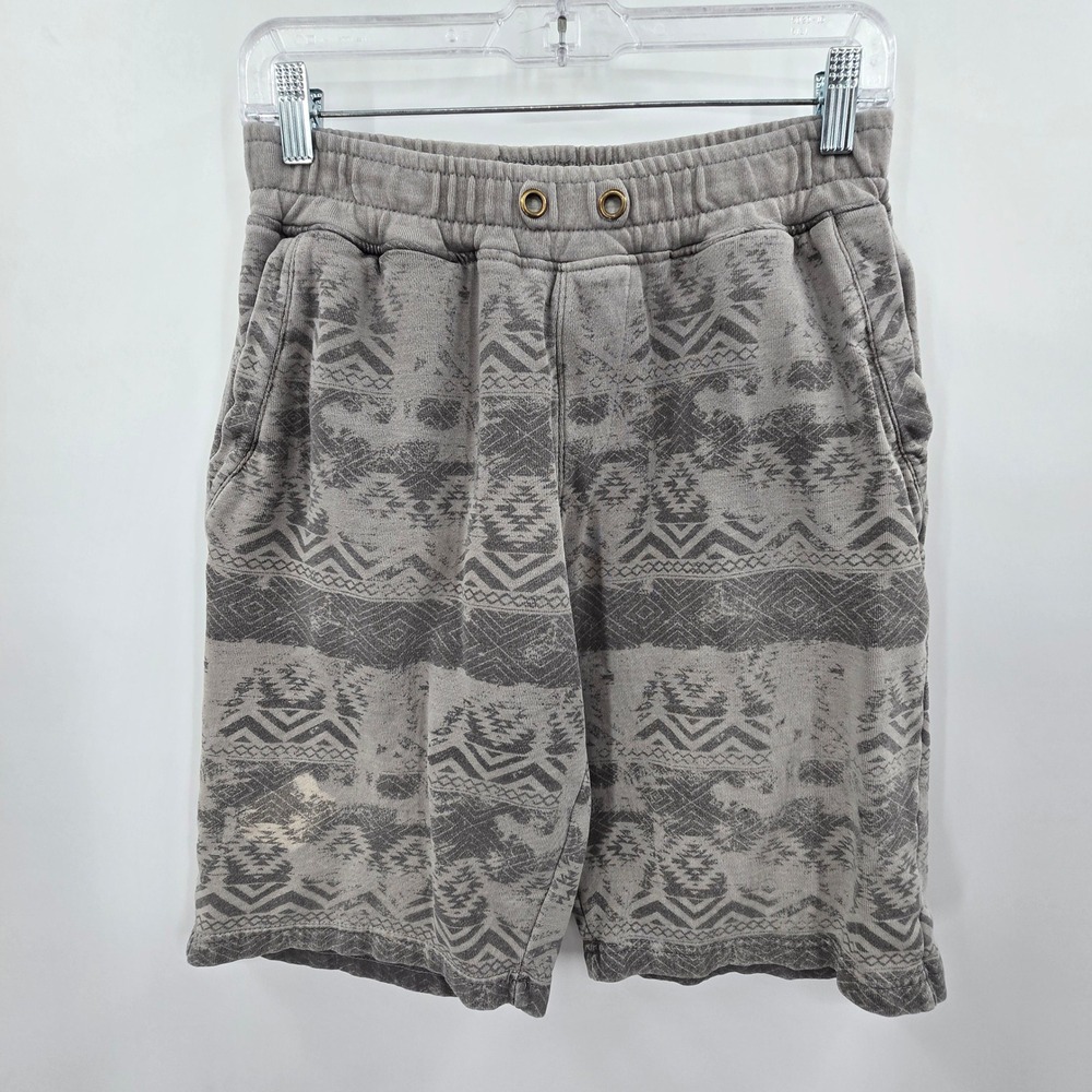 Ocean Current Mens Gray Aztec‎ Tribal Fleece Sweat Shorts Size M Lounge Casual